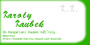 karoly kaubek business card